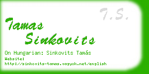 tamas sinkovits business card
